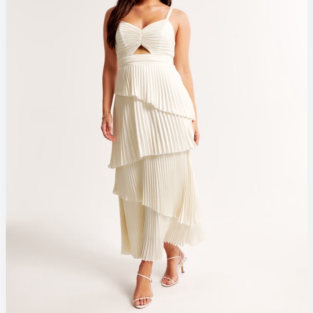 Abercrombie and Fitch Giselle Pleated Tiered Maxi Dress - size XL tall, NWT